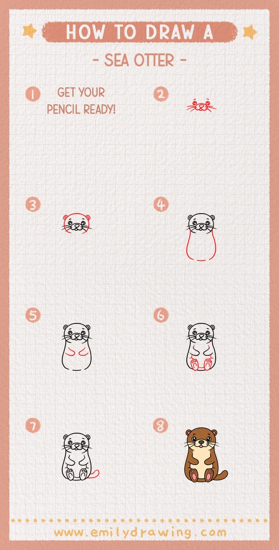 how to draw a sea otter pinterest pin